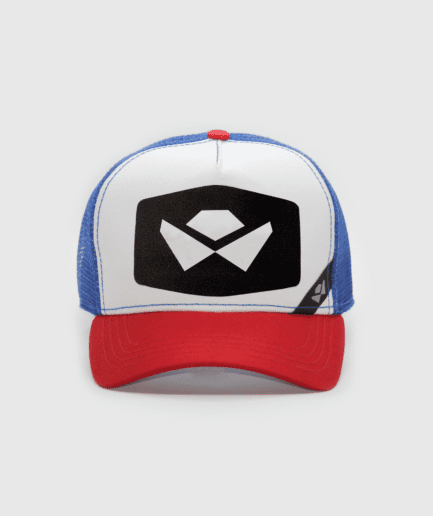 Trucker Azul Blanca y Roja Logo calado