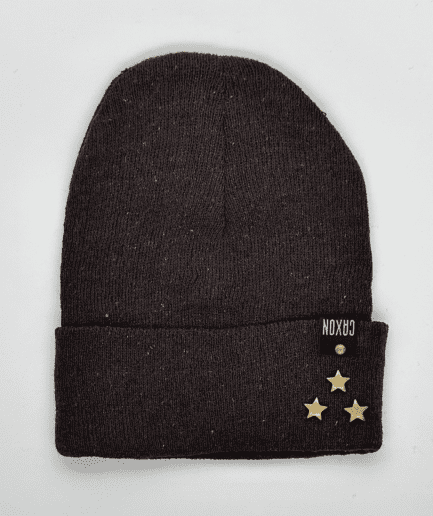 Beanie Lana Kids Marron Jaspeado con aplique 3 estrellas Caxon