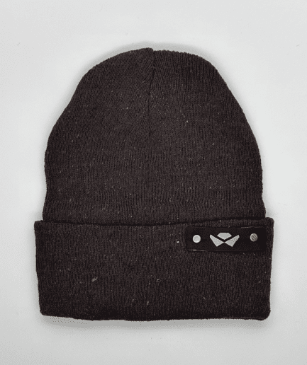 Beanie Lana Kids Marron Jaspeado Liso Logo